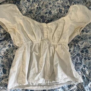 Hollister White Babydoll Top